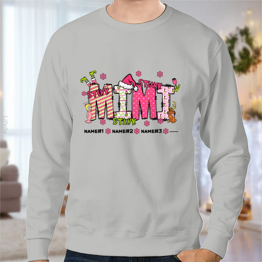 Christmas Mimi & Kids Name Sweatshirt By @Chetan_Art