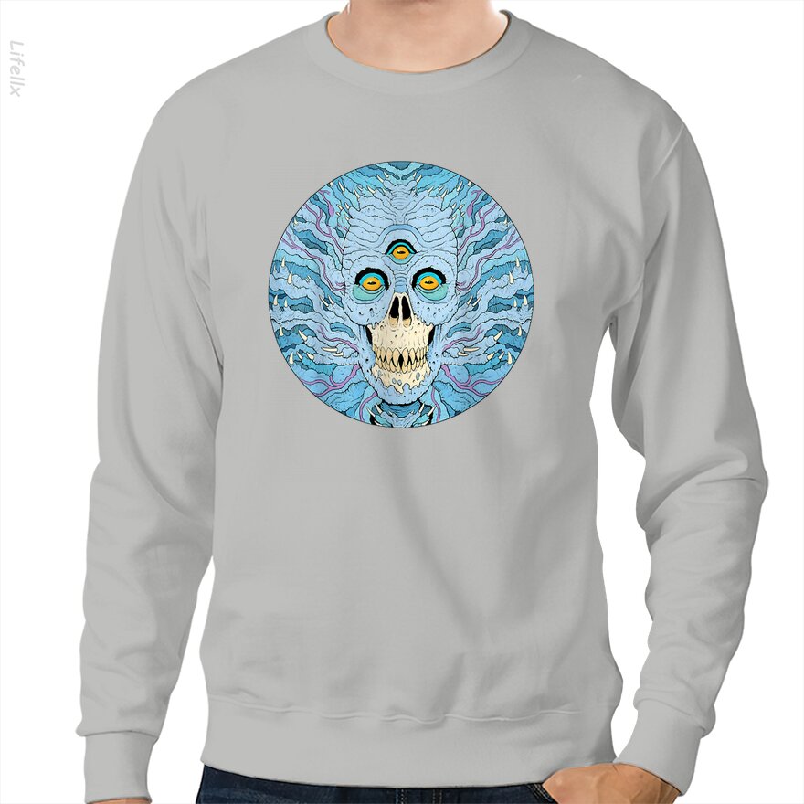 Three Eyed Devils Skulls Halloween Sweatshirt By @Silviaro