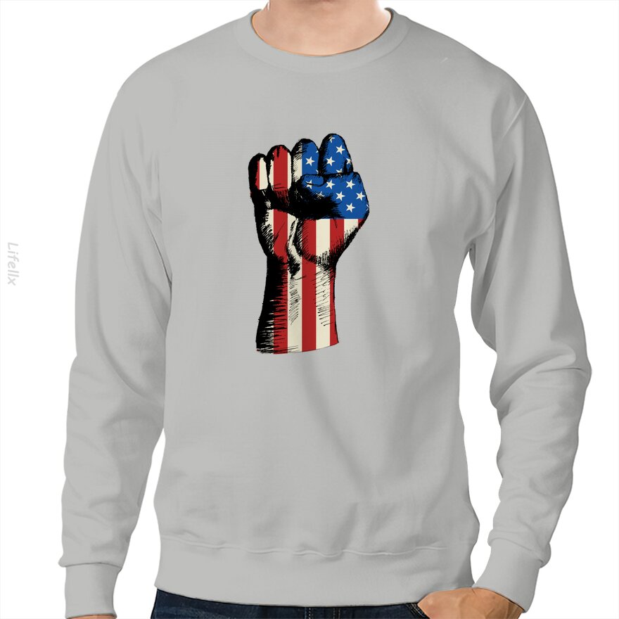 Faustschlag, amerikanische Flagge, stark und Amerika zuerst Sweatshirt von @Breez