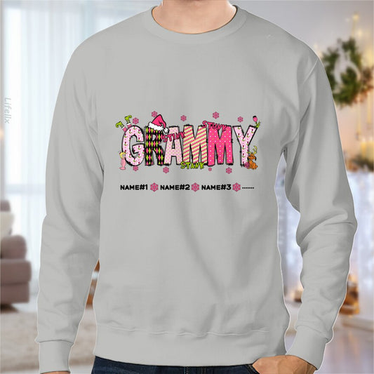 Christmas Grammy & Kids Name Sweatshirt By @Chetan_Art