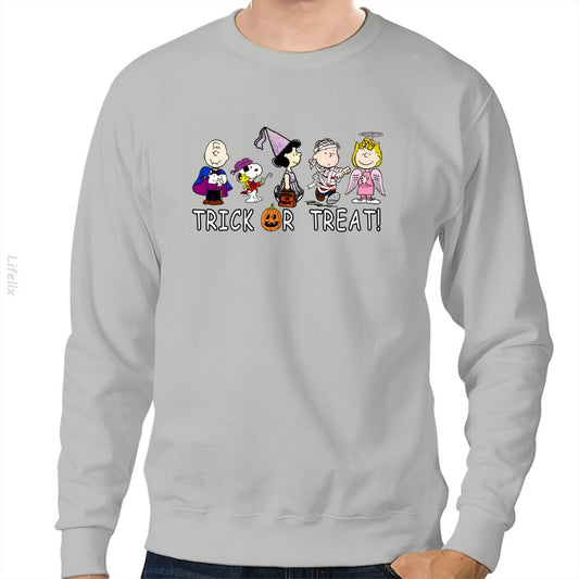 Snoopy Dog Trick or Treat Halloween Pumpkins Sweatshirt By @Breez