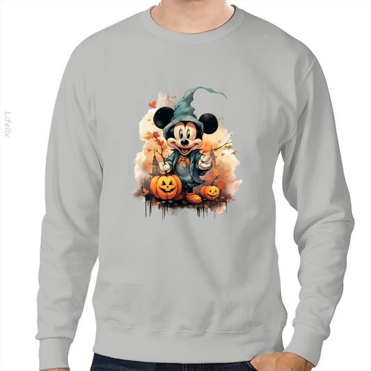 Mickey tenant une citrouille d'Halloween Sweat-shirt par @Cyberwerior