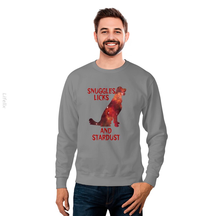 Vurige Robijnrode Golden Retriever van de Melkweg Sweatshirt door @Breez