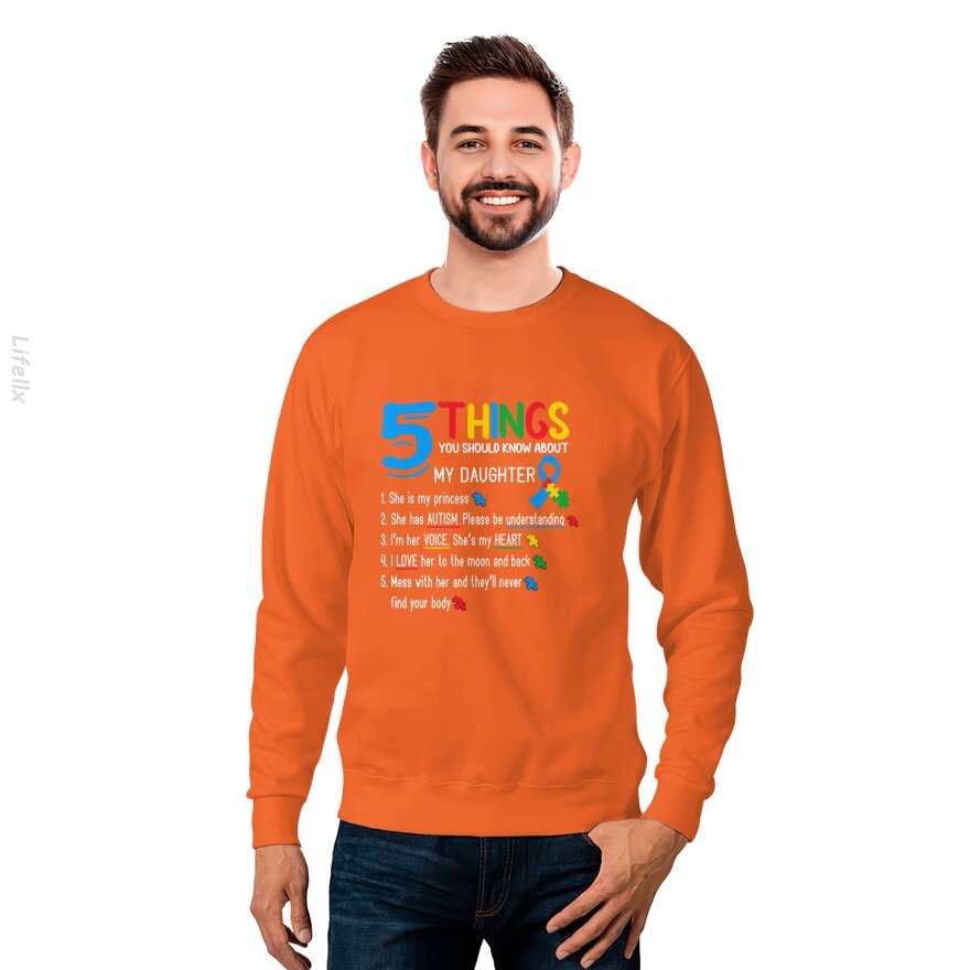 Autistic Daughter Autism Awareness Support Mom Dad Parents Sweatshirt By @Tacticgr