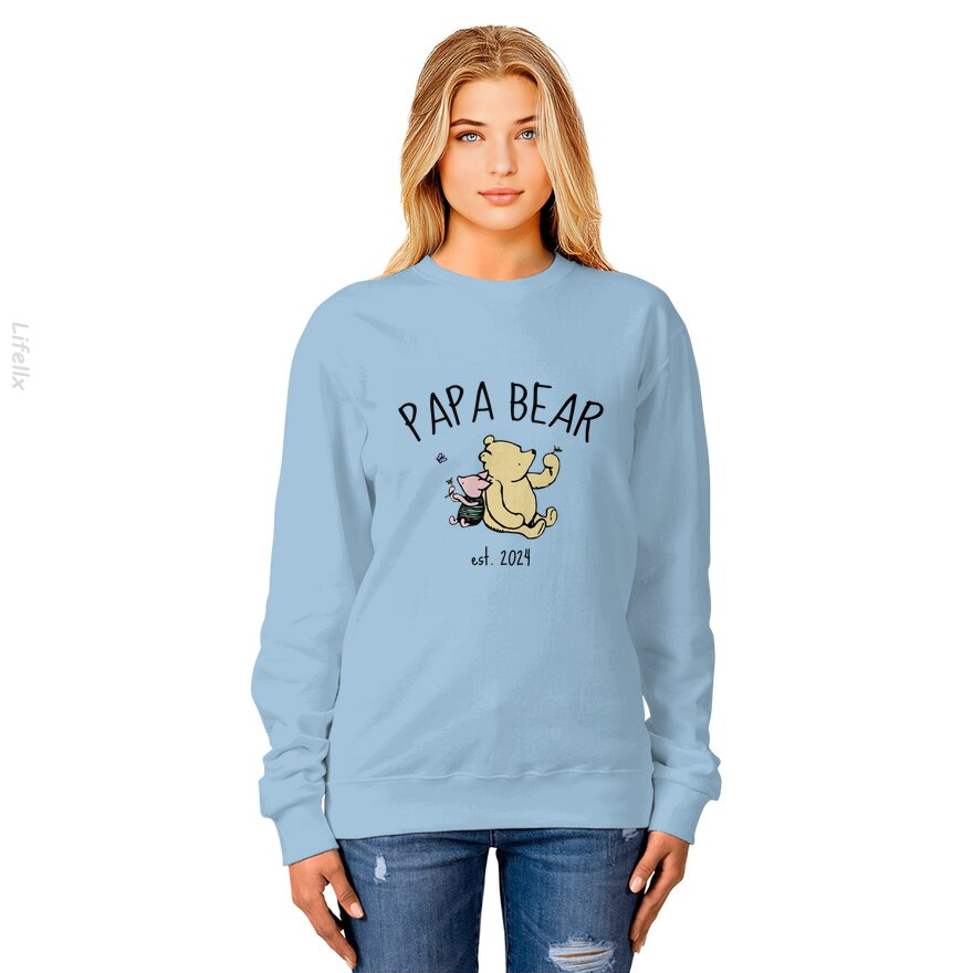 Winnie de Poeh Papa Beer Zwart Sweatshirt door @Estani