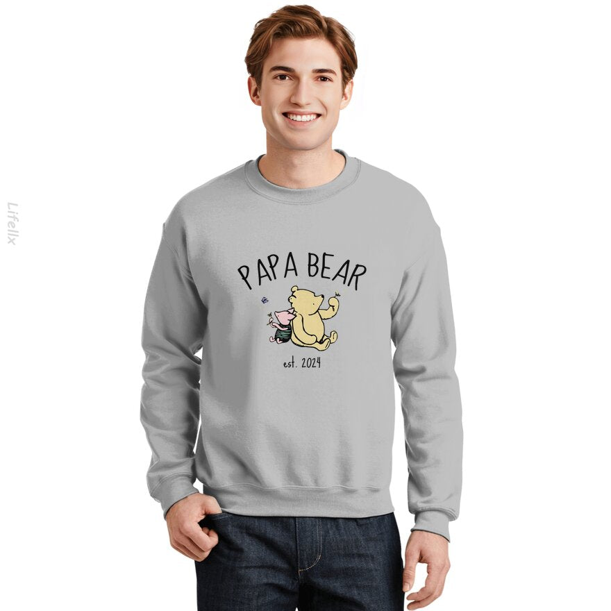 Winnie de Poeh Papa Beer Zwart Sweatshirt door @Estani