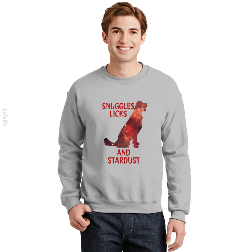 Fiery Ruby Red Milky Way Galaxy Golden Retriever Sweatshirt By @Breez