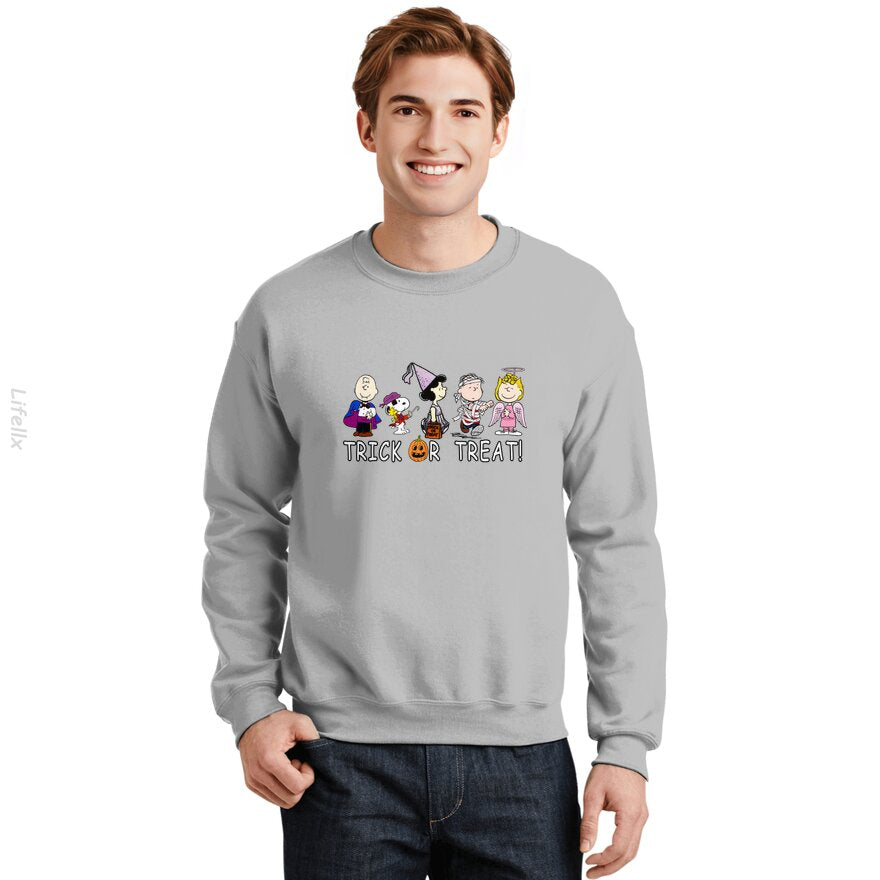 Snoopy Dog Trick or Treat Halloween Pumpkins Sweatshirt By @Breez