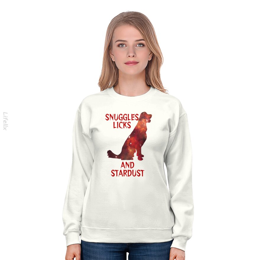 Fiery Ruby Red Milky Way Galaxy Golden Retriever Sweatshirt By @Breez