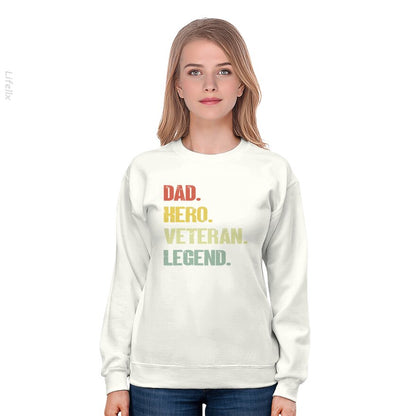 Ancien combattant Papa héros vétéran Sweat-shirt par @Baloshiya