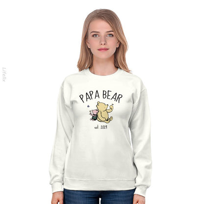 Winnie de Poeh Papa Beer Zwart Sweatshirt door @Estani