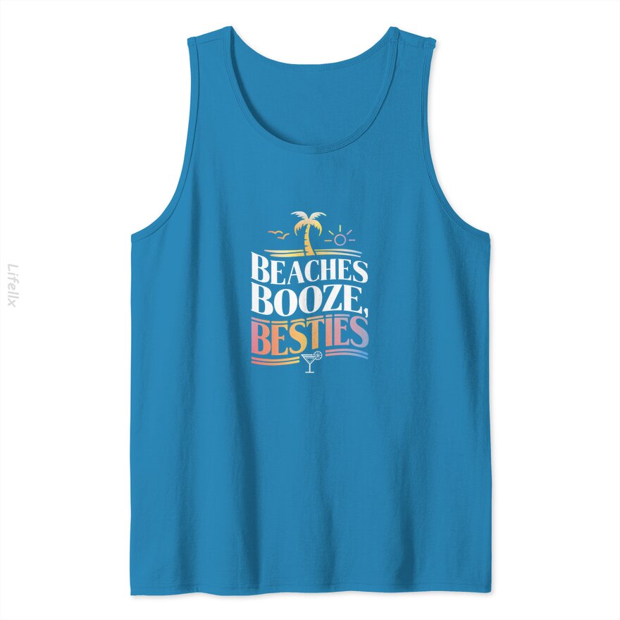 Beaches Booze & Besties Coconut Tree Summer Tank Tops By @Silviaro