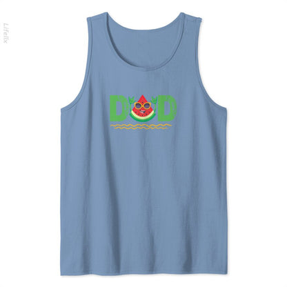 Lustiger Wassermelonenpapa Sommerzeit Tanktops von @Javierbarrera9500