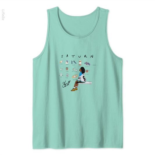 SZA Saturn White 2024 Music Fan Tank Tops By @Silviaro