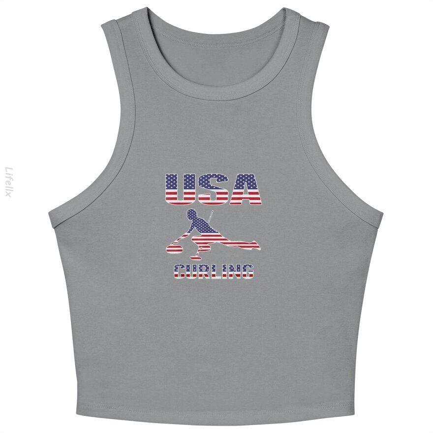 USA Team Curling Rock Winter Sport Geschenk Tanktop von @Breez