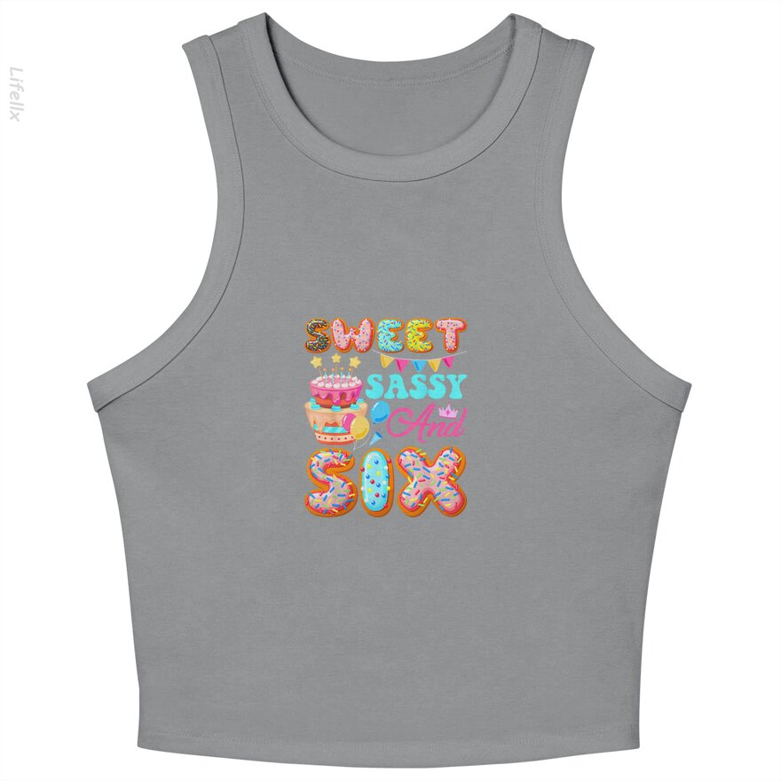 sweet sassy six 6 years old donut lover 6th birthday Tank Top By @Silviaro