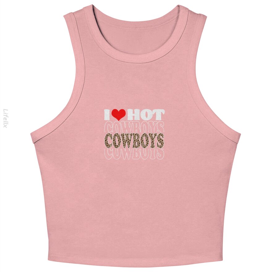 I Love Hot Cowboys Funny Leopard Plaid Tank Tops By @Breez