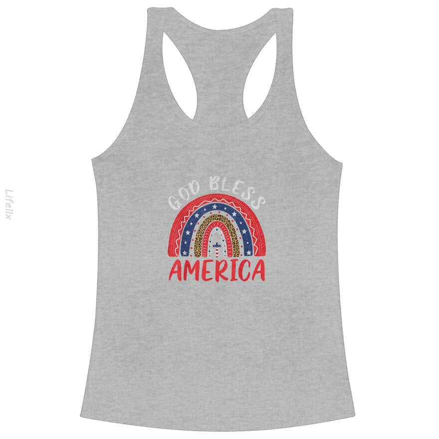 God Bless America 4th OF July Leopard USA Flag Christian Tank Tops By @Silviaro