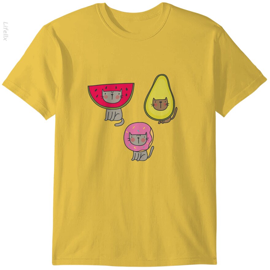 Gato, sandía, aguacate, gato dona Camisetas por @Silviaro