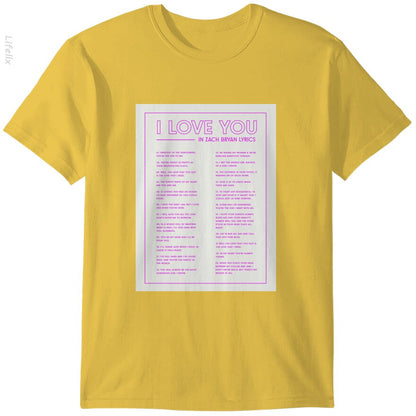 I Love You In Zach Bryan 2023 Tour T-Shirt By @Breez