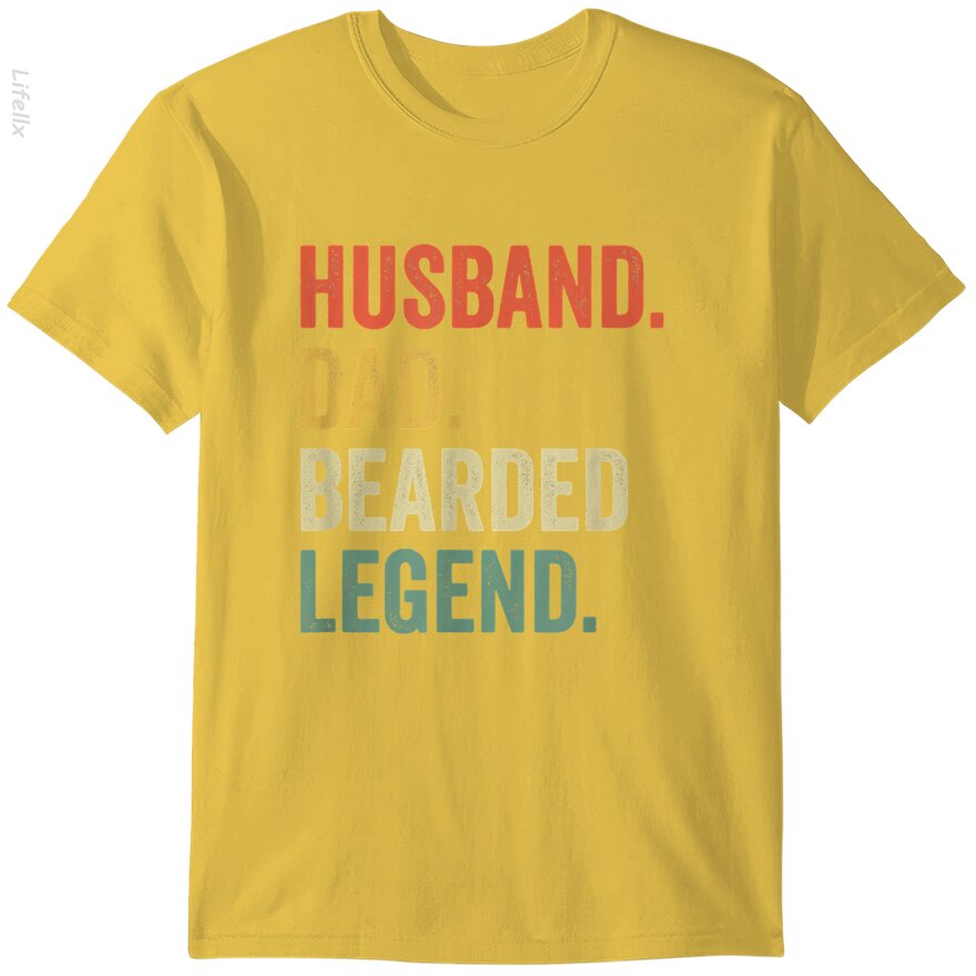 Mens Funny Bearded Husband Dad Beard Legend Vintage T-Shirt By @Breez