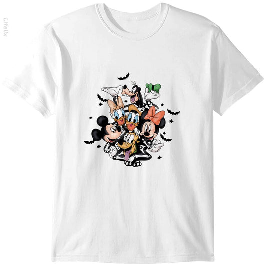 Mickey vrienden skelet Halloween T-shirt door @Anmol