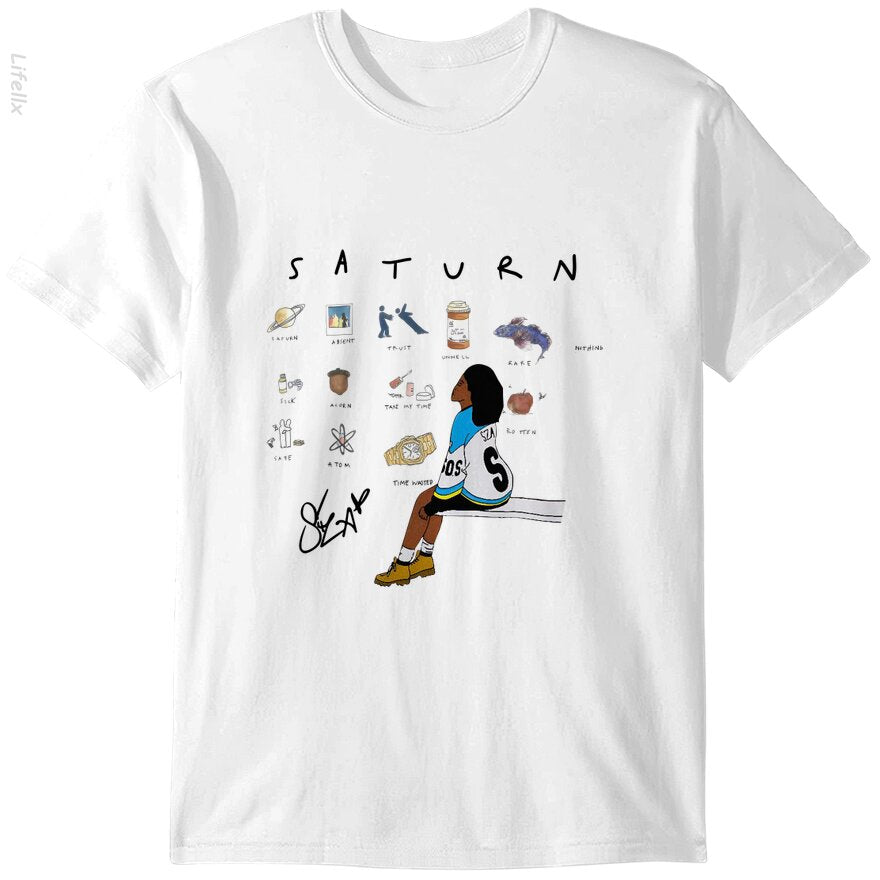 SZA Saturno Blanco 2024 Fan de Música Camisetas por @Silviaro