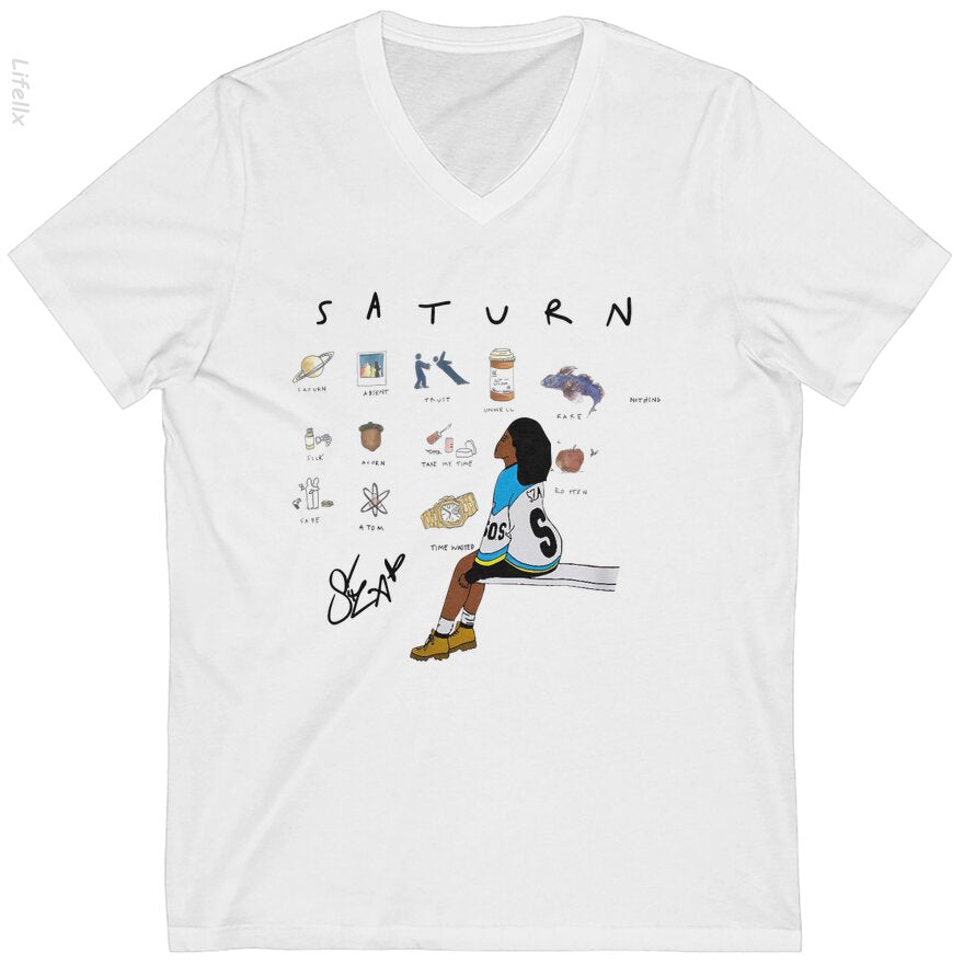 SZA Saturn Blanc 2024 Fan de Musique T-shirts par @Silviaro