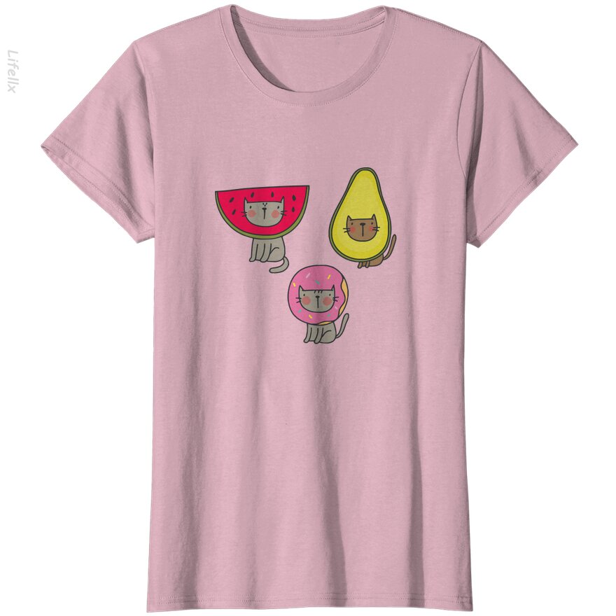 Gato, sandía, aguacate, gato dona Camisetas por @Silviaro