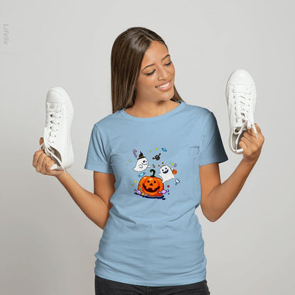 Schattig spook met pompoen T-shirts door @Cantra