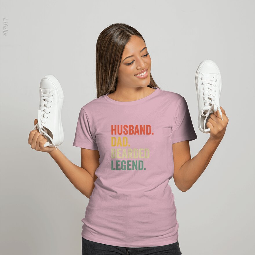 Mens Funny Bearded Husband Dad Beard Legend Vintage T-Shirt By @Breez