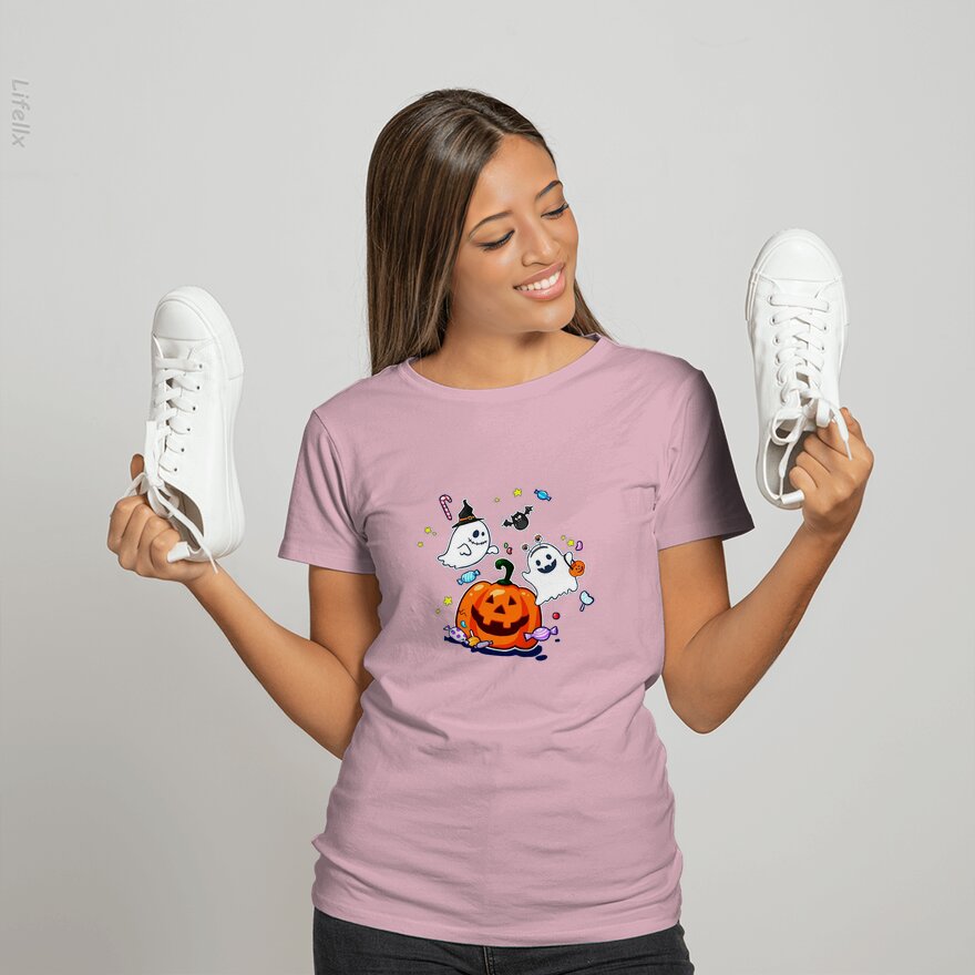 Schattig spook met pompoen T-shirts door @Cantra