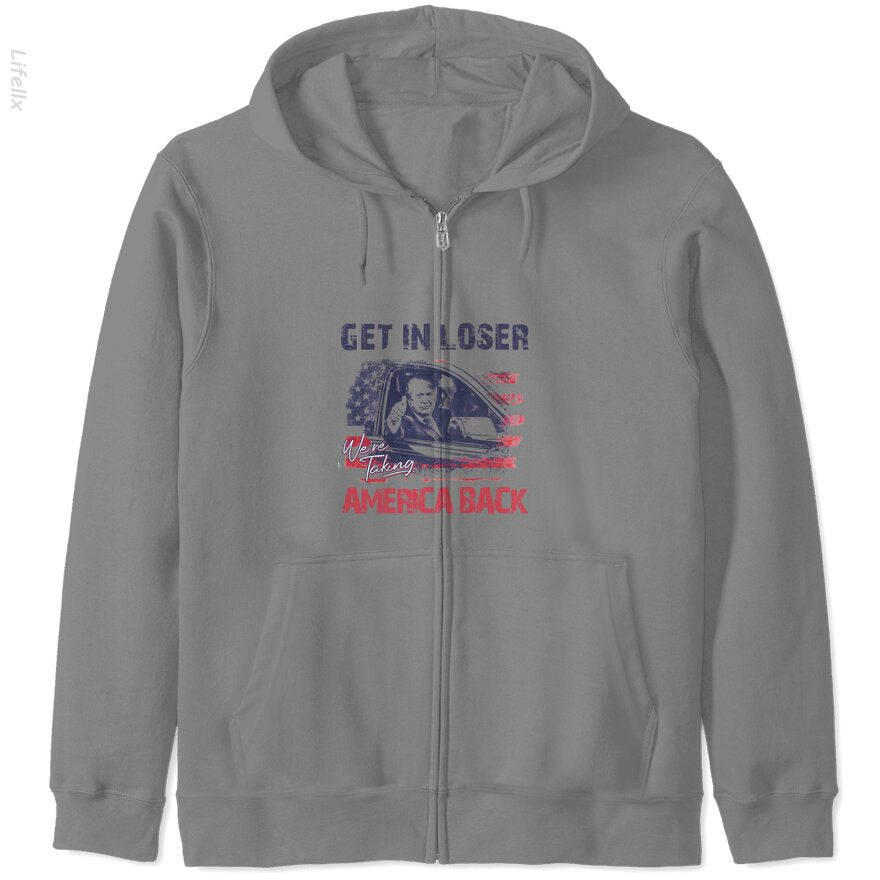 Trump We're Taking America Back Zip Hoodies By @Breez