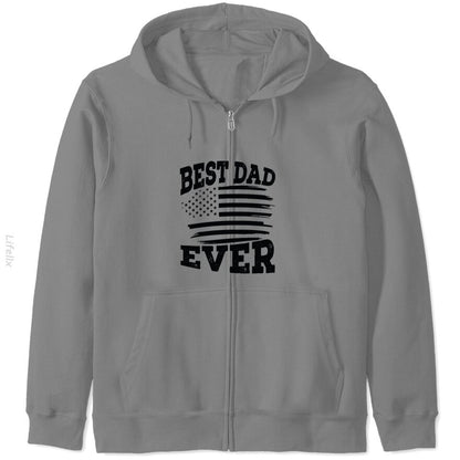 Daddy Dad Papa Fathers Day Family Best Dad Ever Zip Hoodie By @Harold