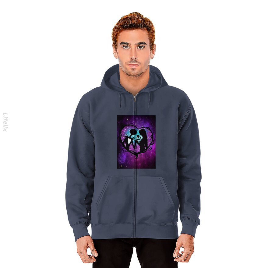 Jack en Sally Valentijns Dromen Hoodies met rits door @Breez