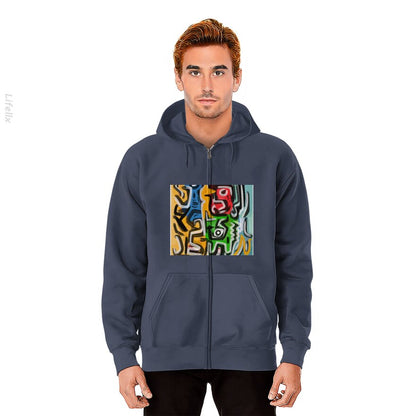 Primitieve straatkunst abstract Hoodie met rits door @Silviaro