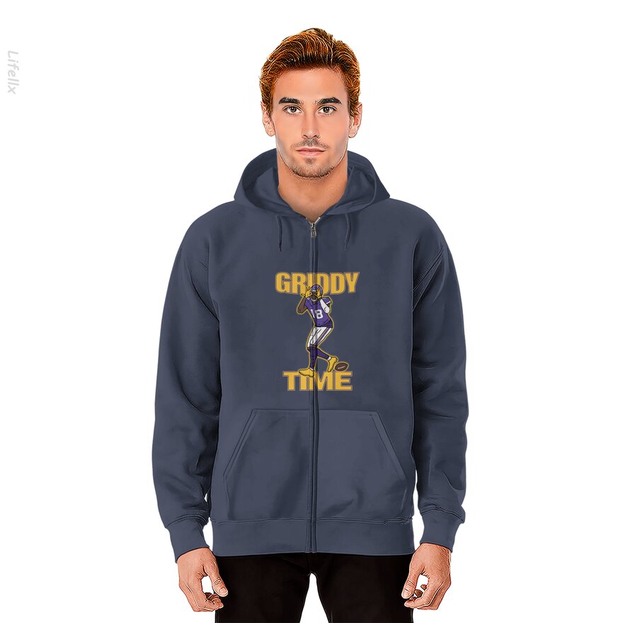 Jefferson Griddy Time Youth T-shirt | Vikings | Justin Zip Hoodie By @Silviaro