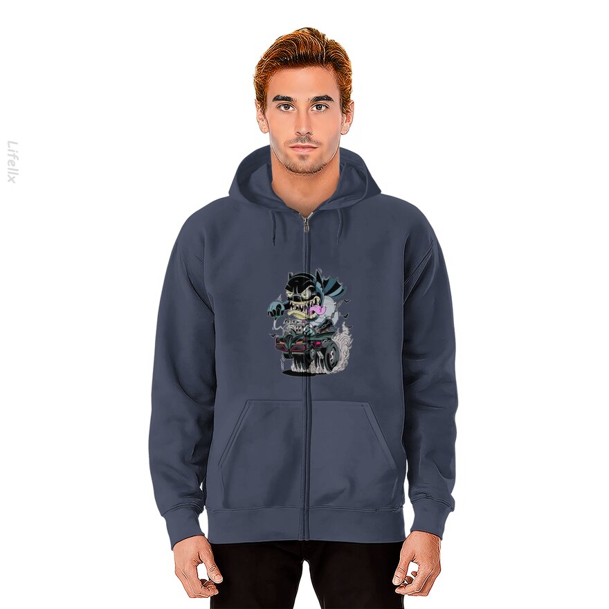 Rat Fink bat Monster Zip Hoodie By @Silviaro