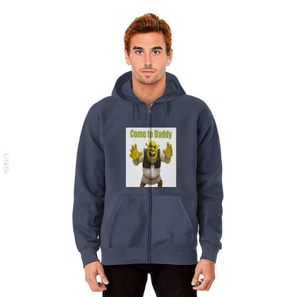 Funny Shrek Come in Daddy Zip Hoodie By @Javierbarrera9500