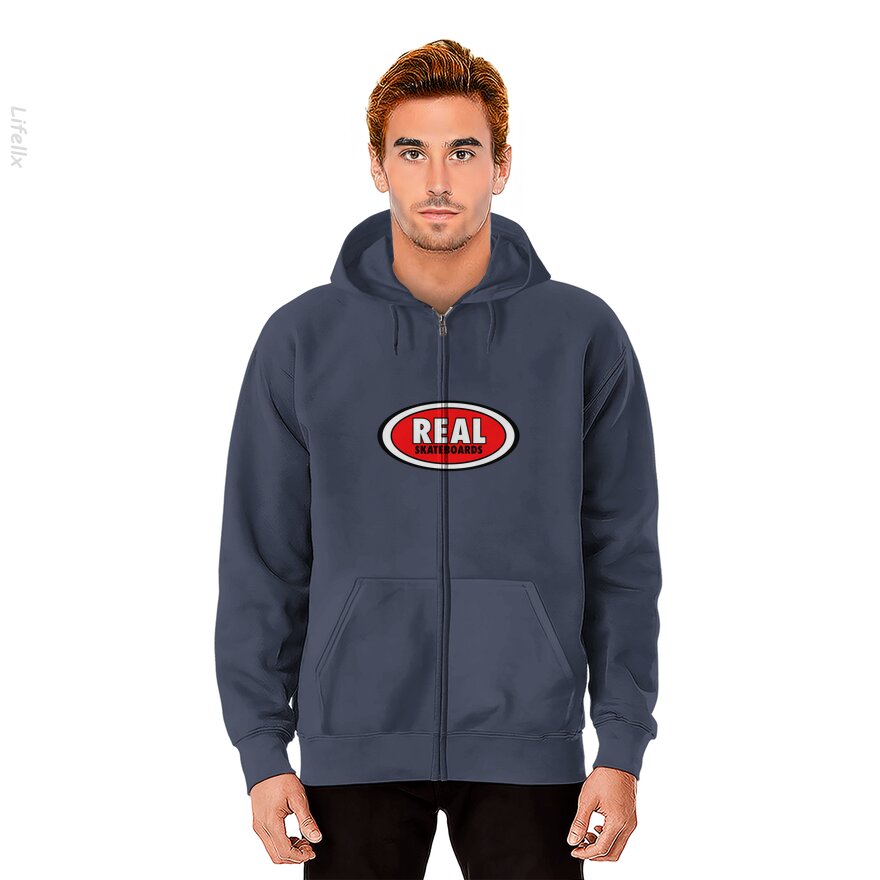 Real Skateboards retro kunst cool Hoodies met rits door @Silviaro