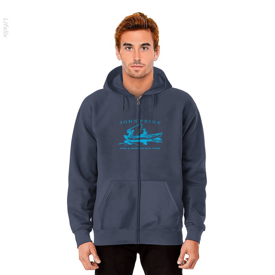 John Prine zoet de vis en fluit live Hoodies met rits door @Breez