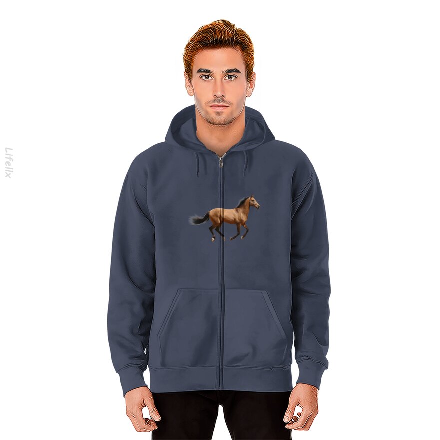 Horse Clothing Accessories Zip Hoodie By @Breez