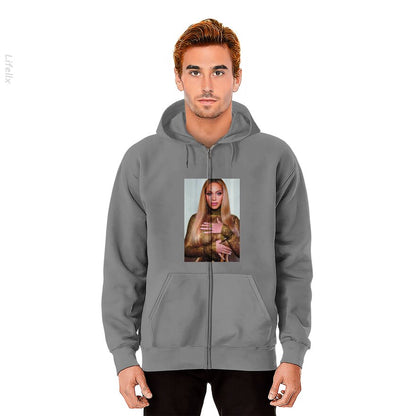 Beyonce's Enchanting Portrait Zip Hoodies By @Silviaro