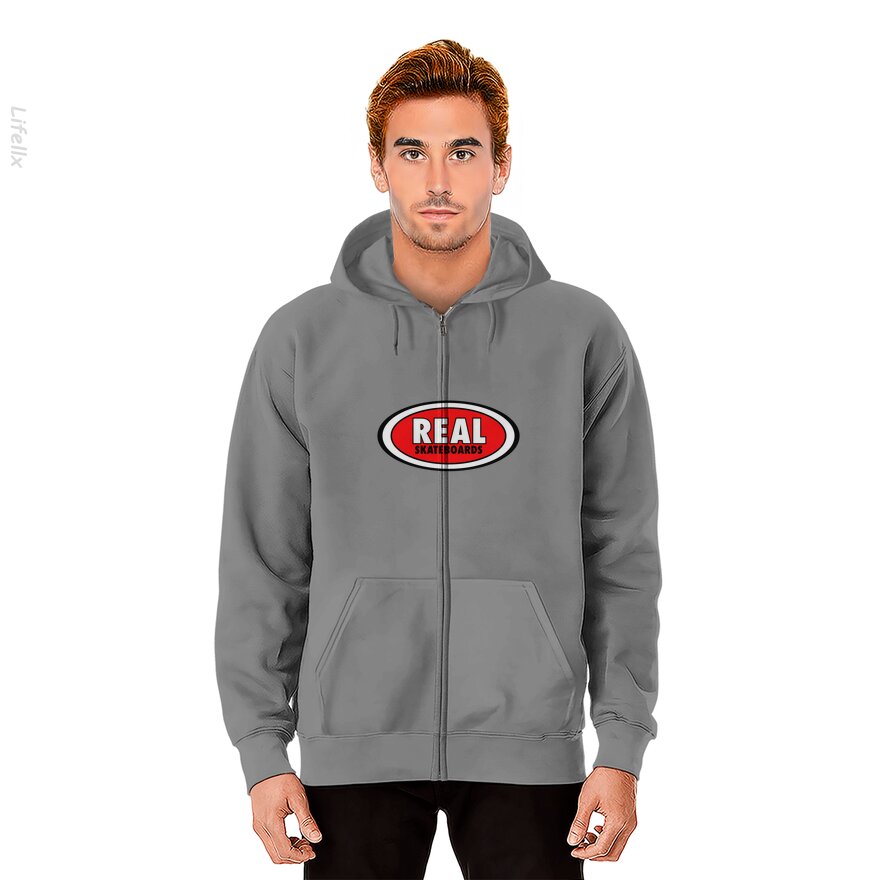 Real Skateboards retro kunst cool Hoodies met rits door @Silviaro