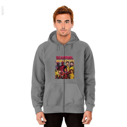 Deadpool 3 Movie Zip Hoodie By @Silviaro