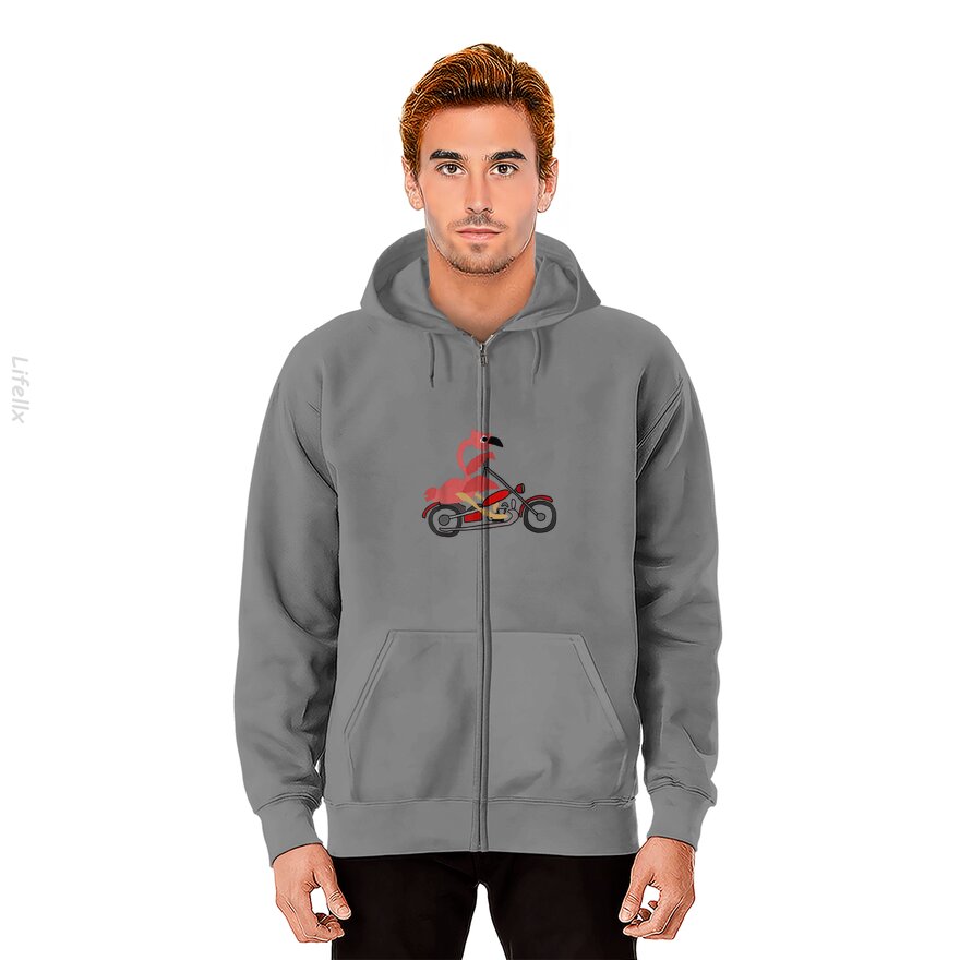 Bird Motorcycle Zip Hoodie By @Breez