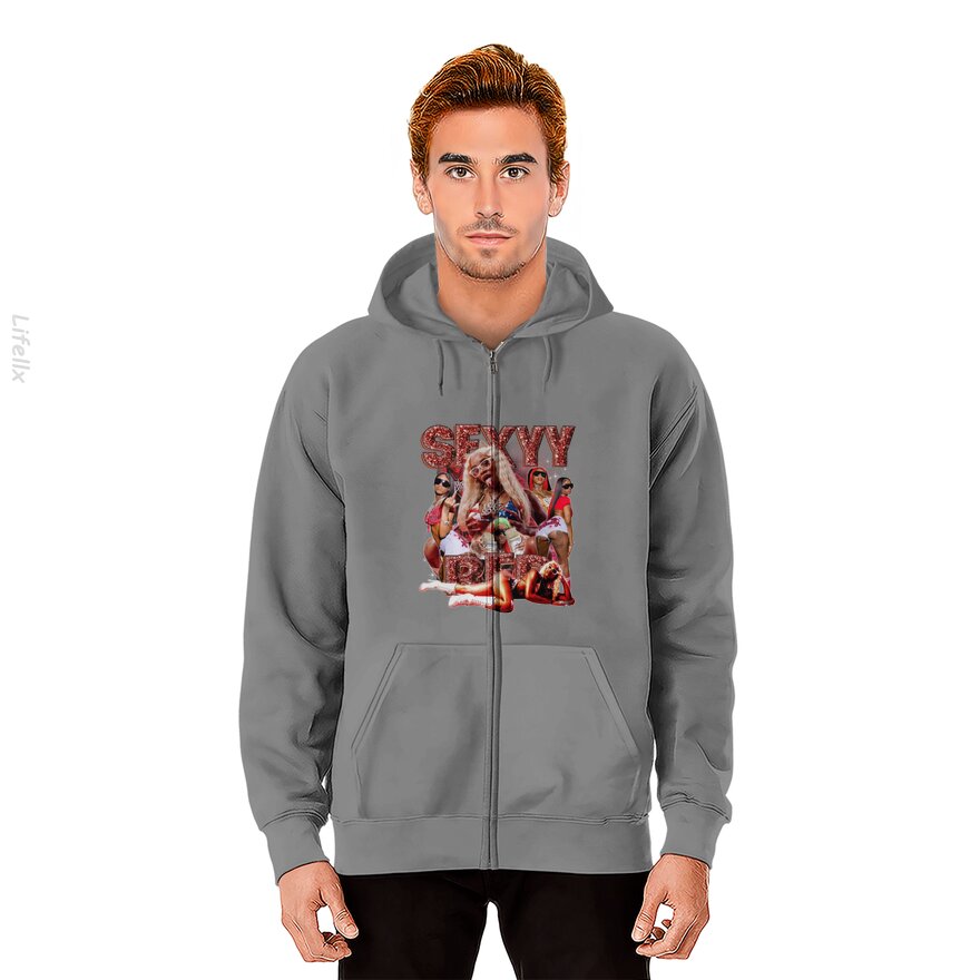 Sexyy Red 90s Music Rap Zip Hoodies By @Breez