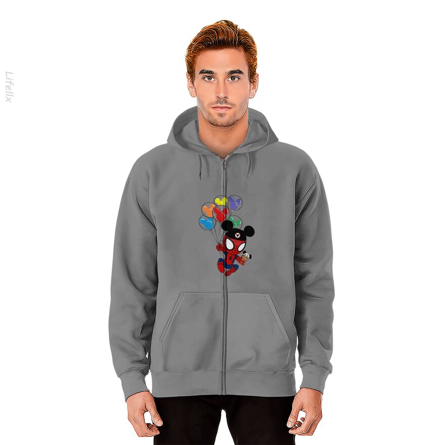 Disney Spiderman Balloons Zip Hoodie By @Breez