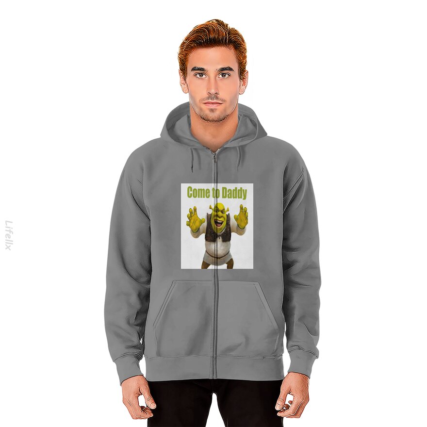 Funny Shrek Come in Daddy Zip Hoodie By @Javierbarrera9500