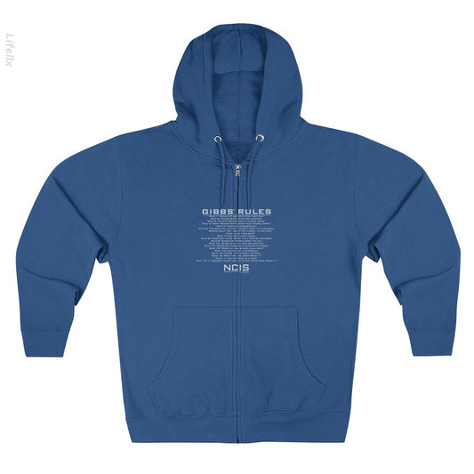 Gibbs-regels van NCIS Hoodie met rits door @Silviaro